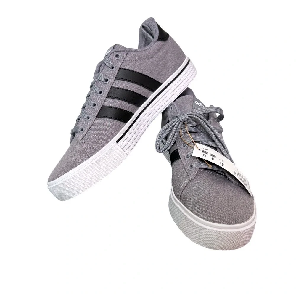 adidas Men's Gray Canvas Sneaker‎ Shoe size 8 Mens 9 Women's NWT